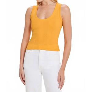 NEW GOLDIE TEES variegated rib crop tank top in citrus